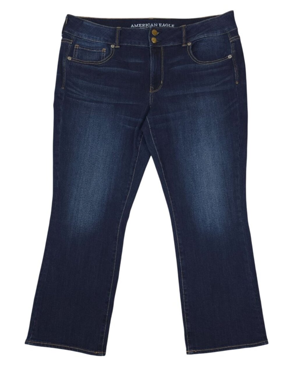 American Eagle Artist Crop Super Stretch Jeans Size 16 Regular Womens Dark Wash